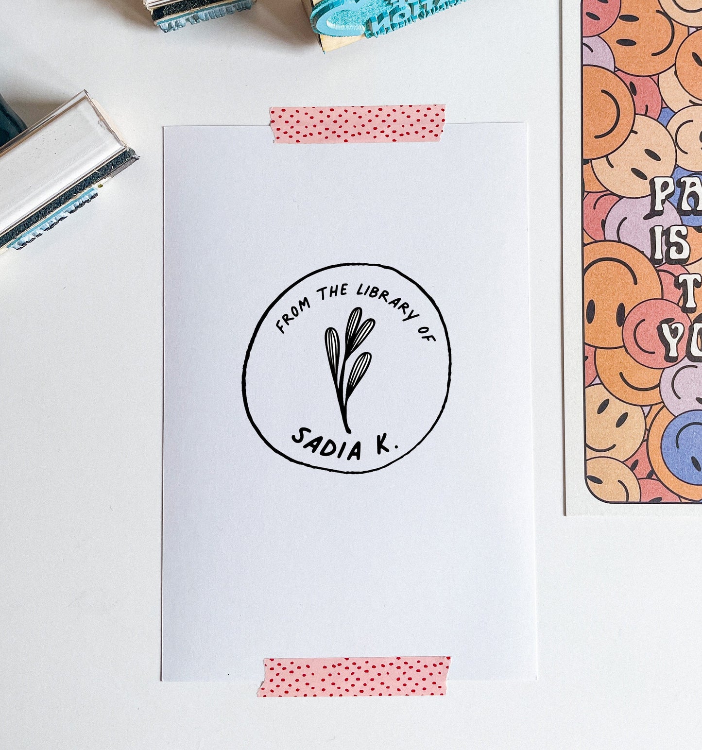 Customized Book Stamp, From The Library Of Rubber Stamp, Floral Ex Libris, Gifts for Bookworms, Book Lover Gifts, Bookstagrammer Stamp