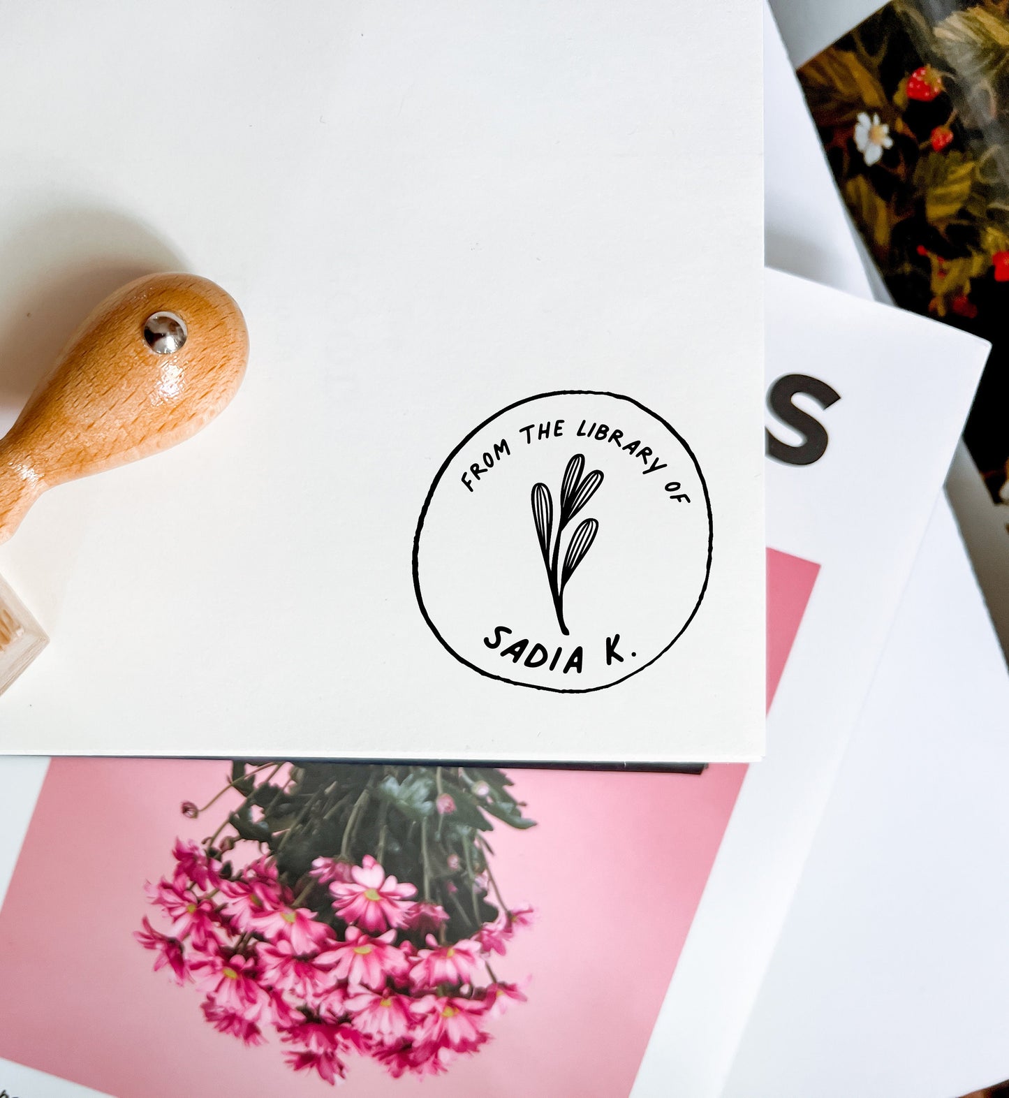 Customized Book Stamp, From The Library Of Rubber Stamp, Floral Ex Libris, Gifts for Bookworms, Book Lover Gifts, Bookstagrammer Stamp