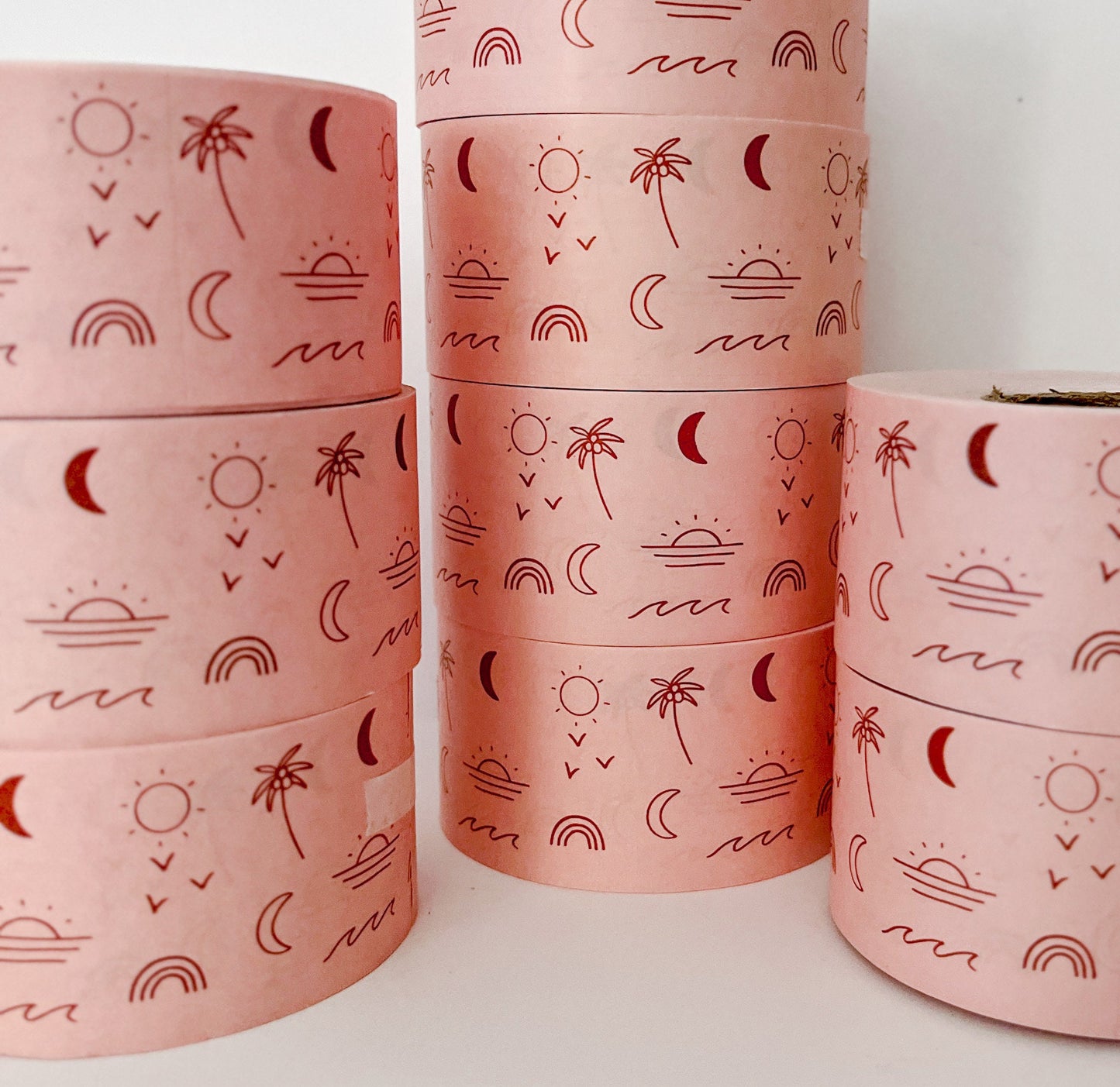 Pretty Packing Tape, Mailer Tape, Summer Paper Packing Tape, Beach Theme Packaging, Shipping Supplies for Sellers, 2" tape, 55 yards