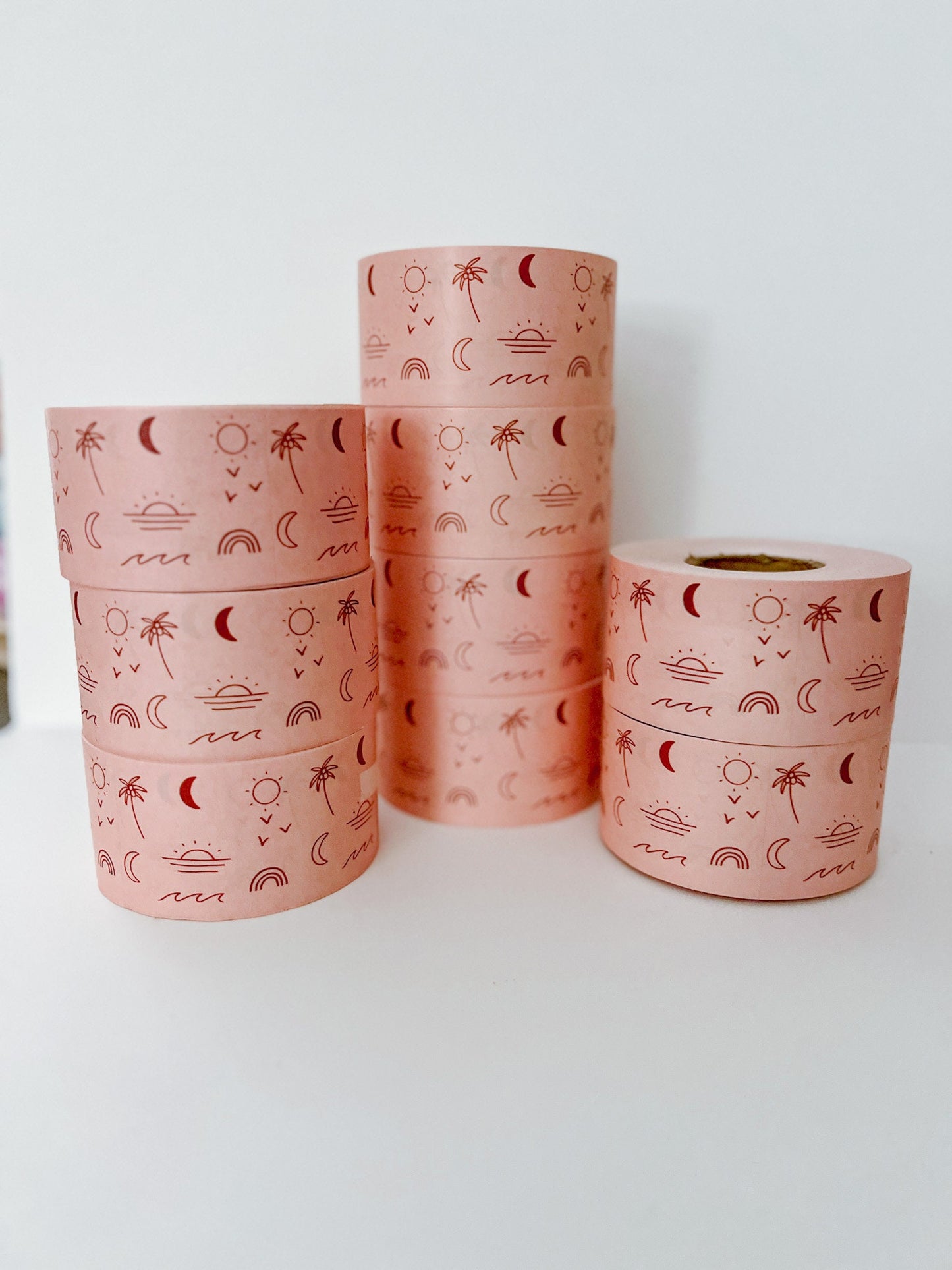 Pretty Packing Tape, Mailer Tape, Summer Paper Packing Tape, Beach Theme Packaging, Shipping Supplies for Sellers, 2" tape, 55 yards
