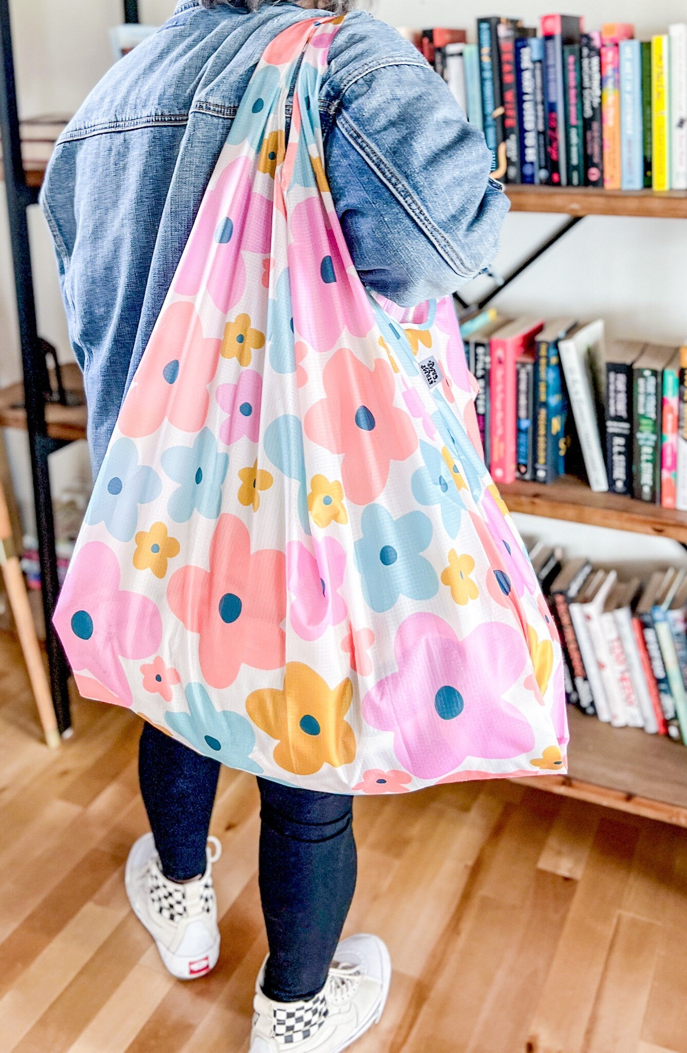 Floral Tote, Reusable Bag, Oversized Foldable Bag, Grocery Tote, Eco-Friendly Bags, Laundry Bag, Mail Bags, Shipping Supplies, XL Bag