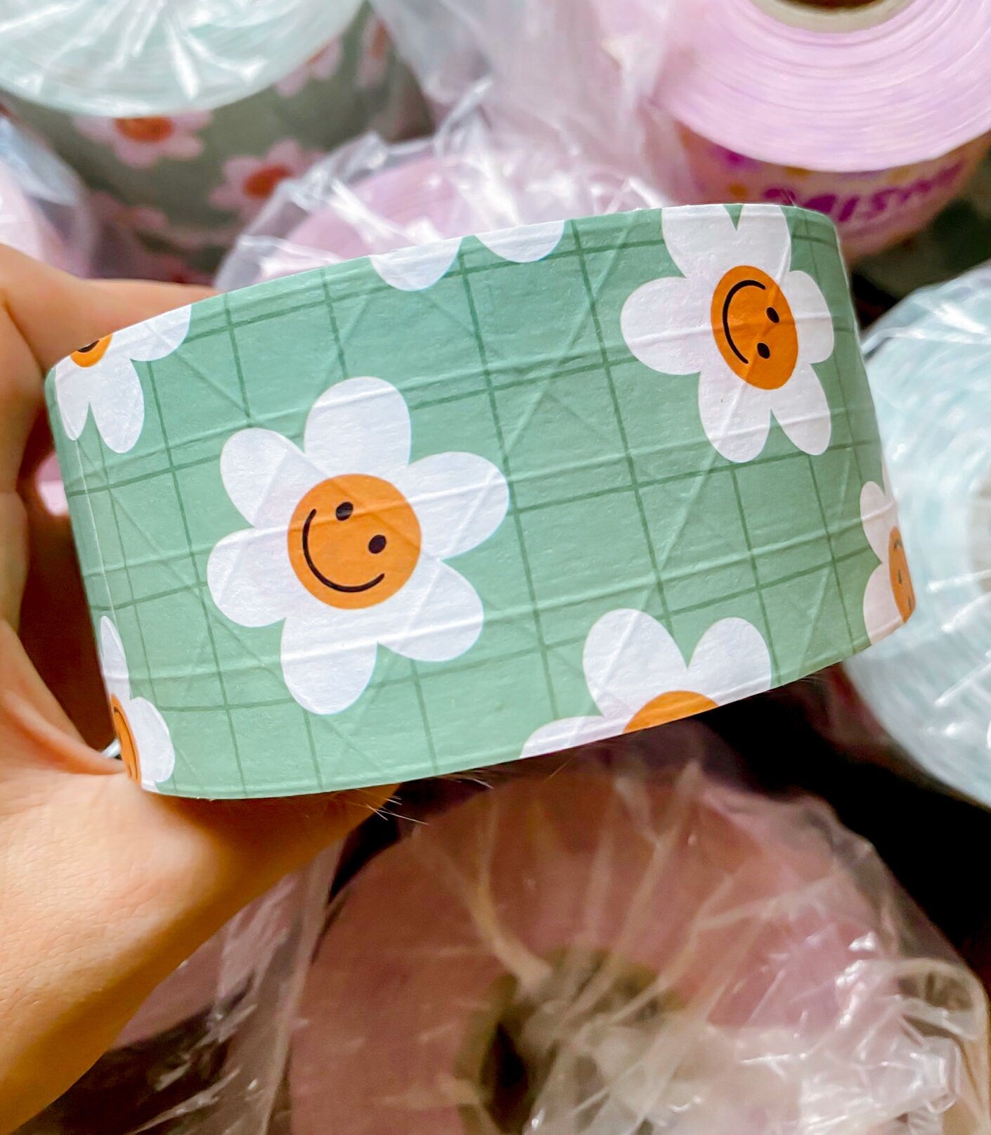 Smiley Face Packing Tape, Seller Supplies, Shipping Supplies, Shipping Tape For Packages, 2" Inch Tape, Water Activated Tape