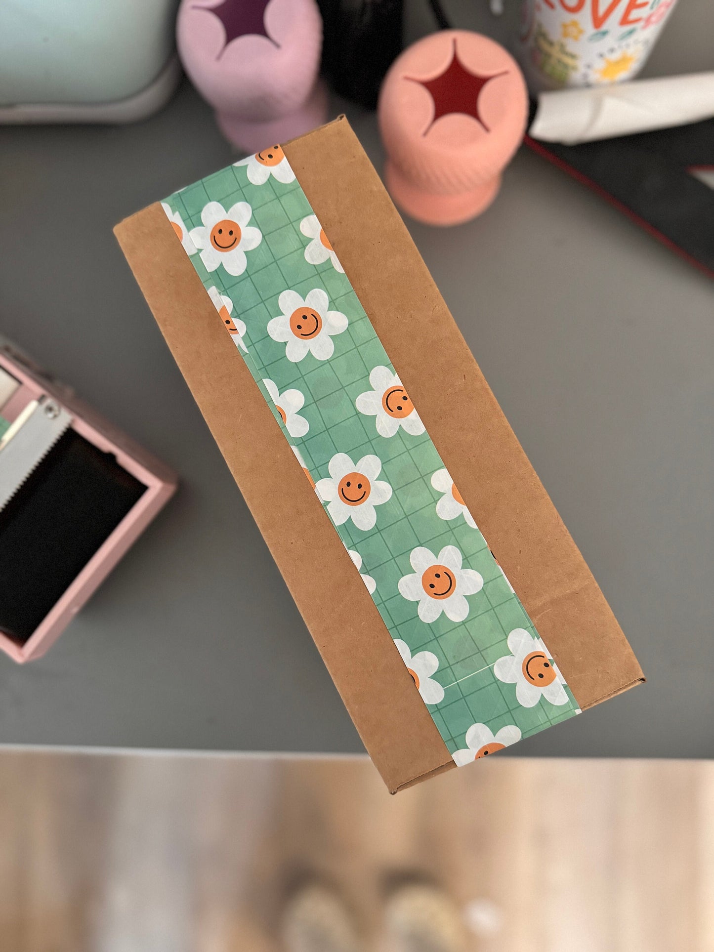 Smiley Face Packing Tape, Seller Supplies, Shipping Supplies, Shipping Tape For Packages, 2" Inch Tape, Water Activated Tape