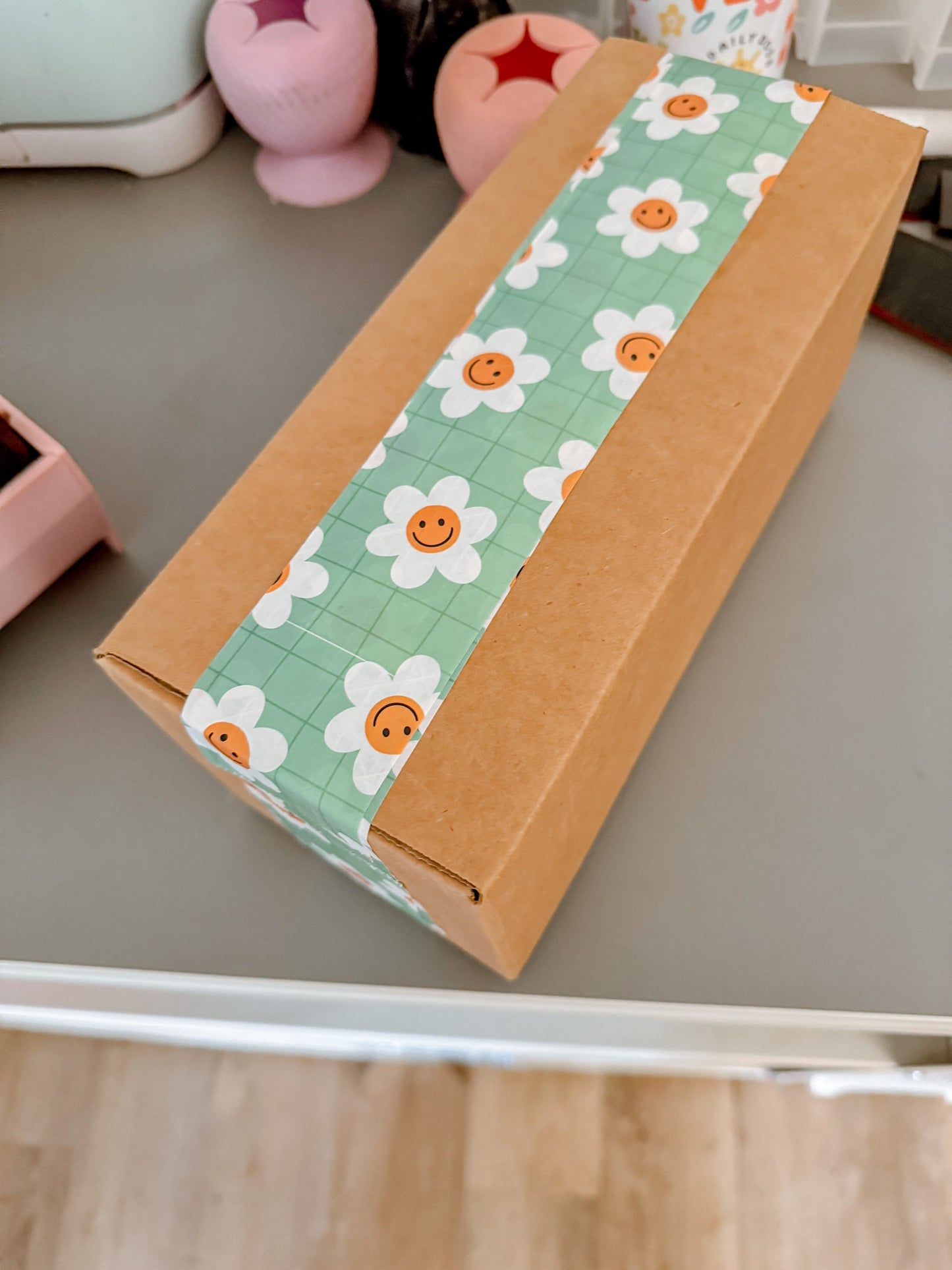 Smiley Face Packing Tape, Seller Supplies, Shipping Supplies, Shipping Tape For Packages, 2" Inch Tape, Water Activated Tape