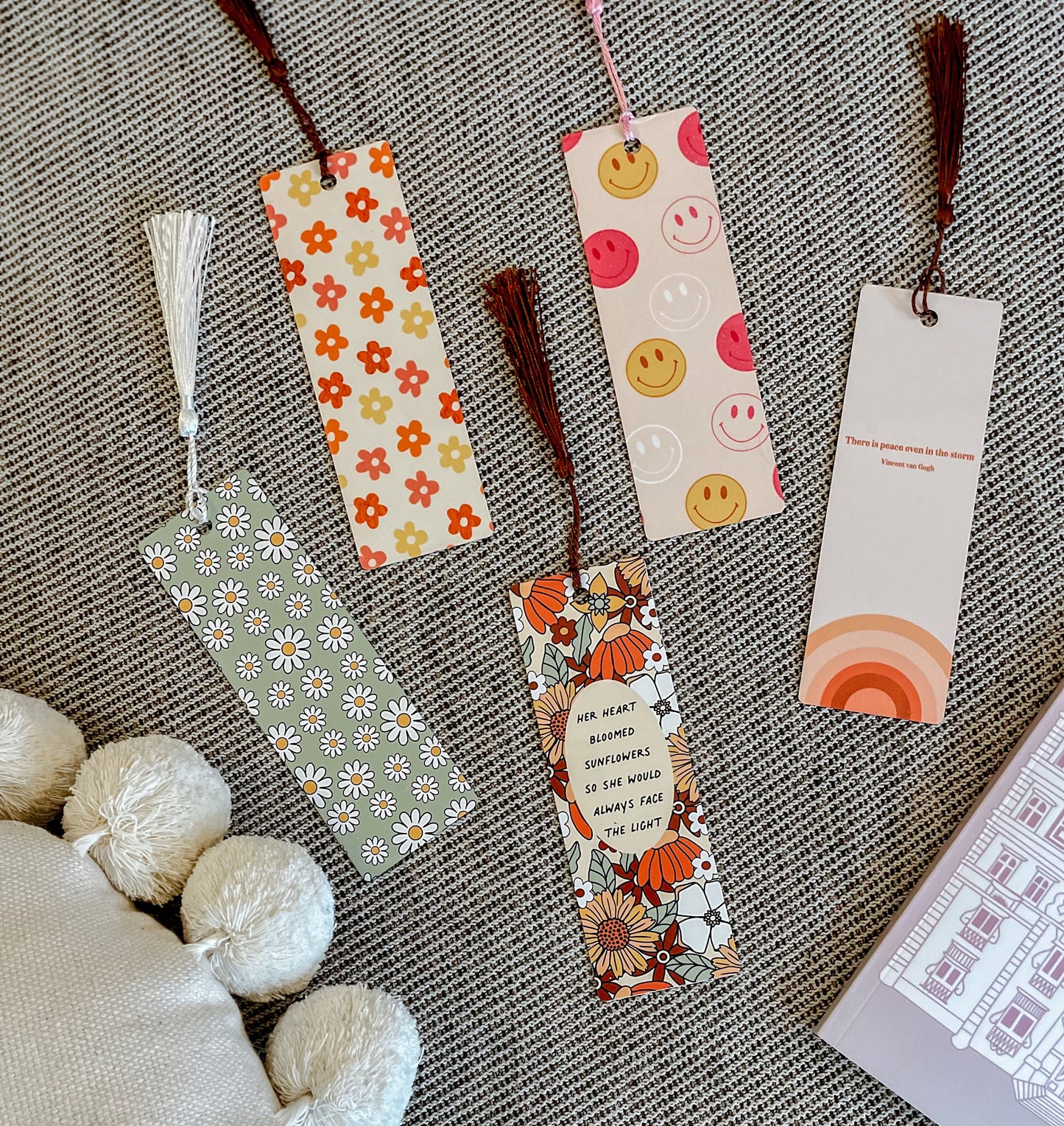 Trippy Hippy Floral Bookmark