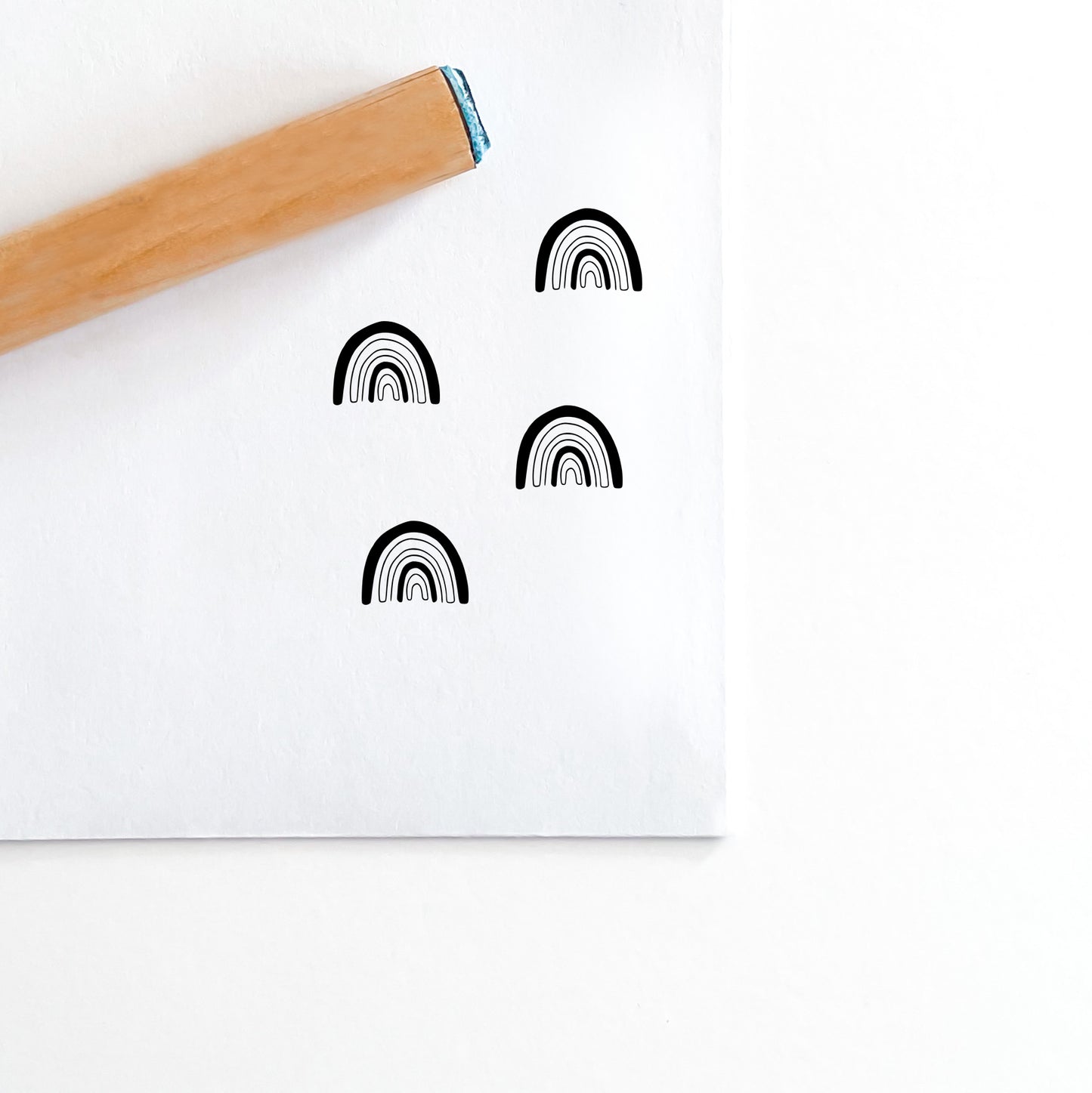 Mini Peg Rubber Stamp - Rainbow