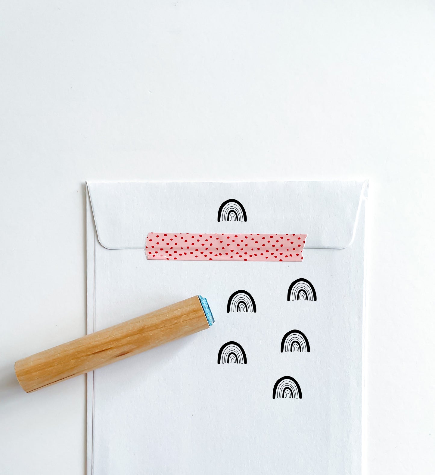 Mini Peg Rubber Stamp - Rainbow
