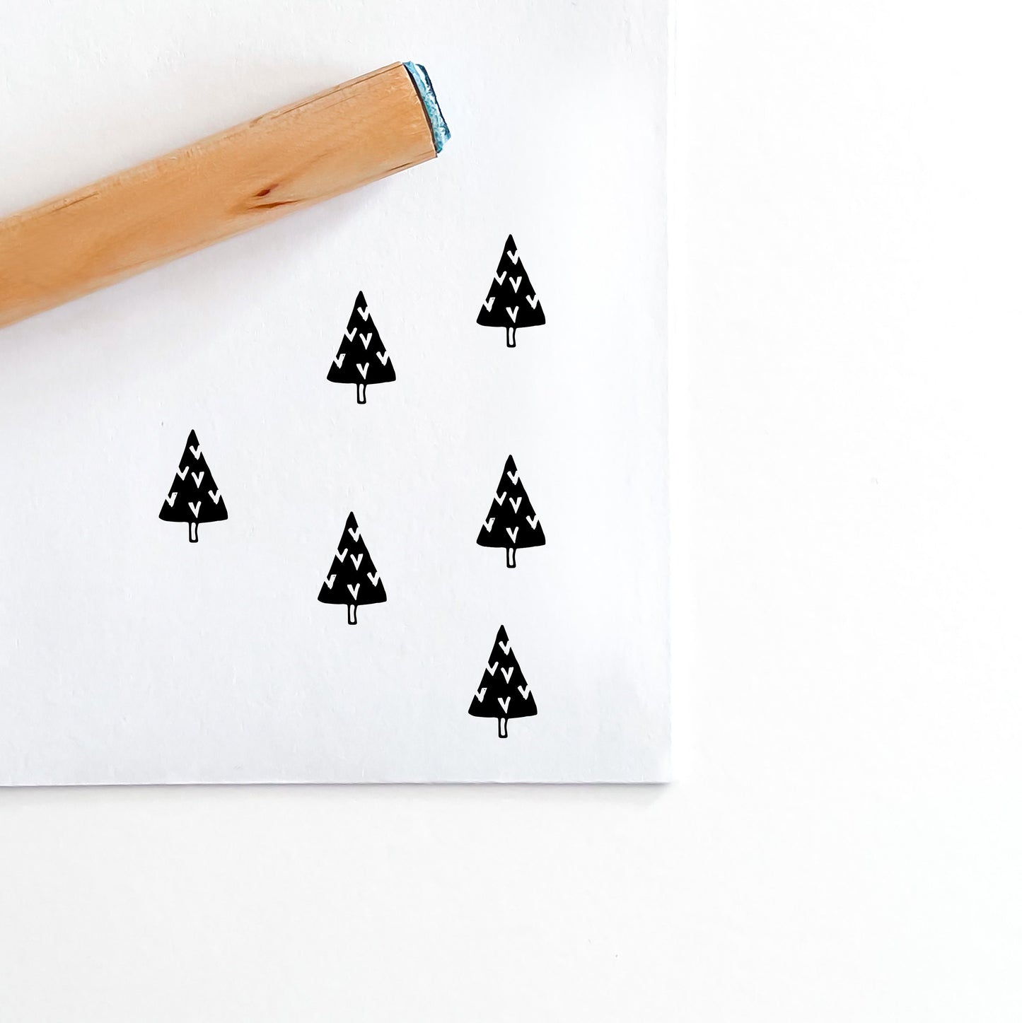 Mini Peg Rubber Stamp, Mini Tree Stamp, Christmas Tree Stamp