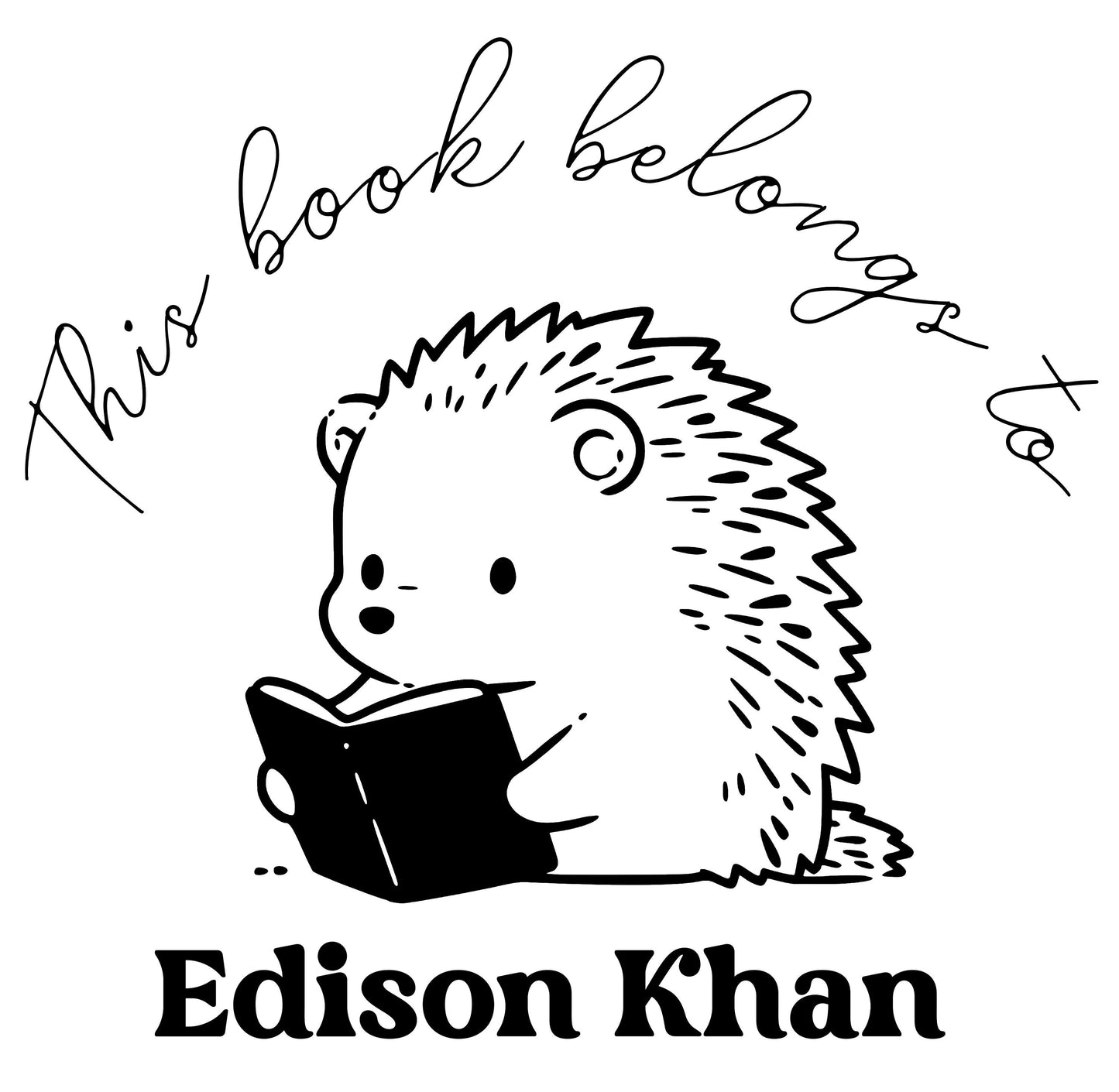 Custom Book Stamp, Hedgehog Library Stamp, Bookplate, Bookworm Rubber Stamp, Ex Libris Stamp, Book Stamper, Book Stamp Personalized