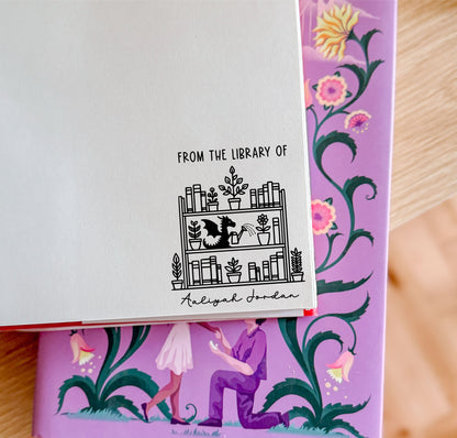 Custom Dragon Library Book Stamp