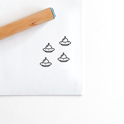 Tiny Alien Spaceship Stamp, UFO Mini Stamp, Micro Stamp, Bujo Journal Stamp, Calendar Planner Stamp, Bullet Journal Stamp, Stocking Stuffer