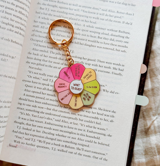 Book Spinner Enamel Keychain for Book Lovers