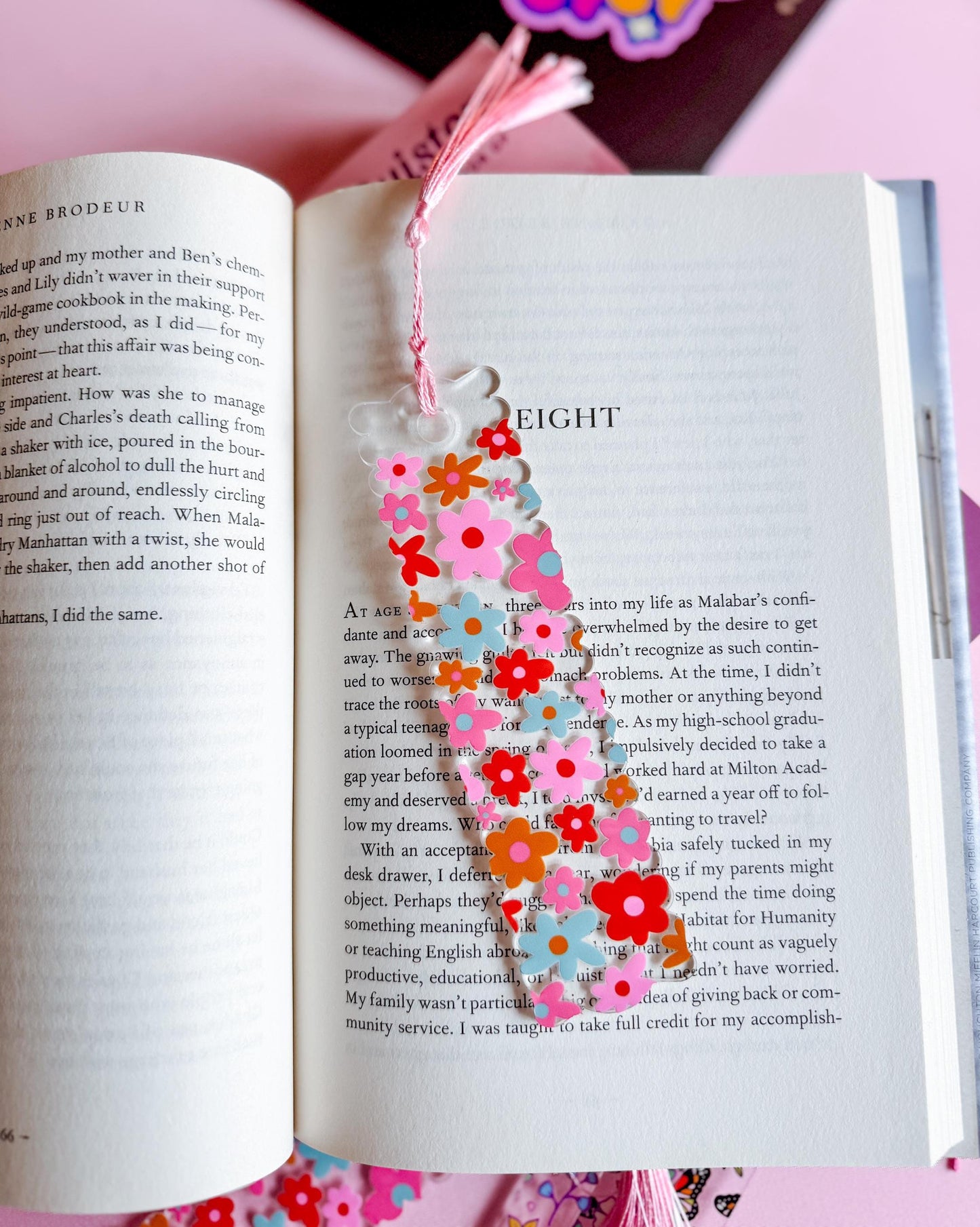 Retro Smiley Face Acrylic Bookmarks for Readers