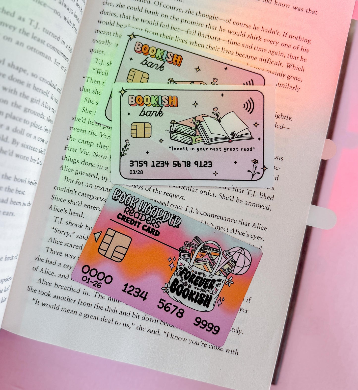 Cute Bookmark, Card Bookmark, Credit Card Bookmark, Unique Bookmarks for Book Lovers,