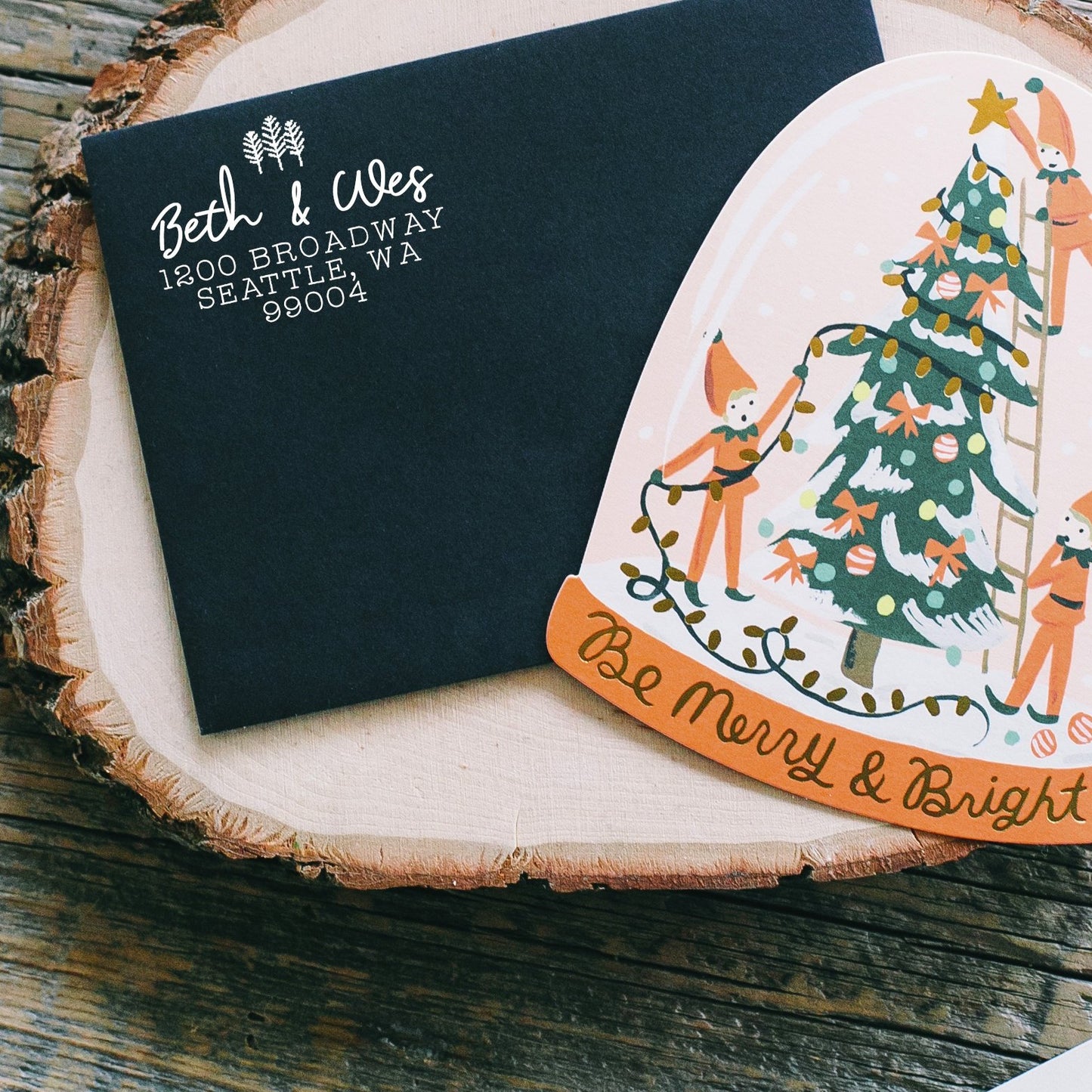 Return Address Stamp - Christmas