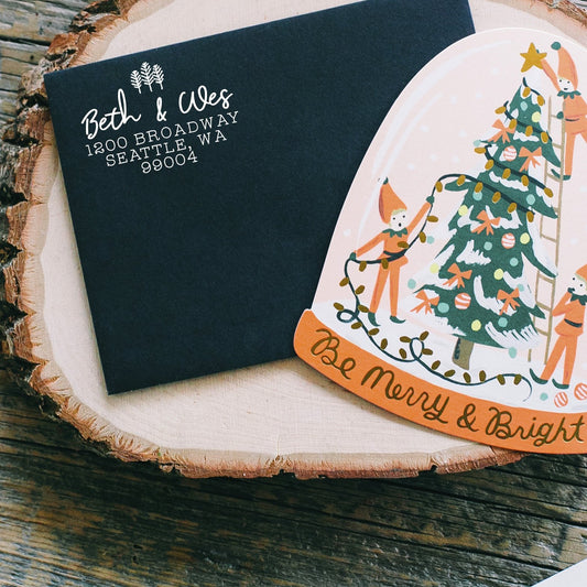 Return Address Stamp - Christmas