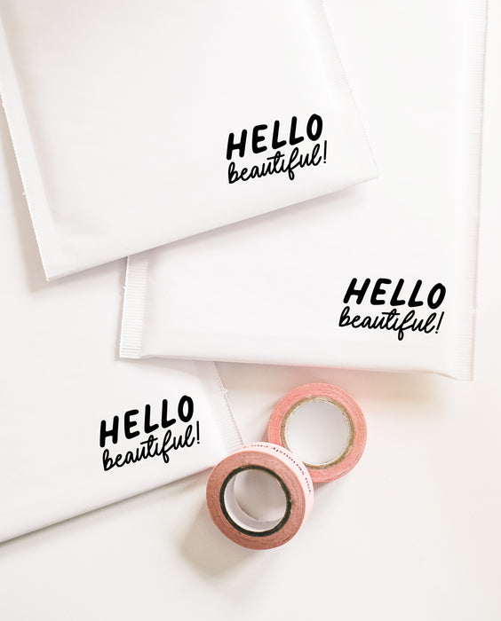 Hello Beautiful Packaging Stamp