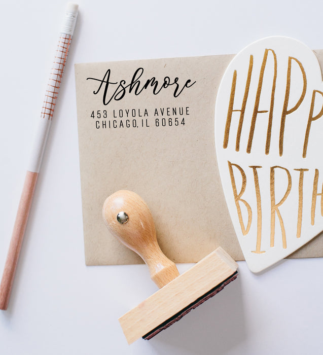 Return Address Stamp - Hand-lettered Style