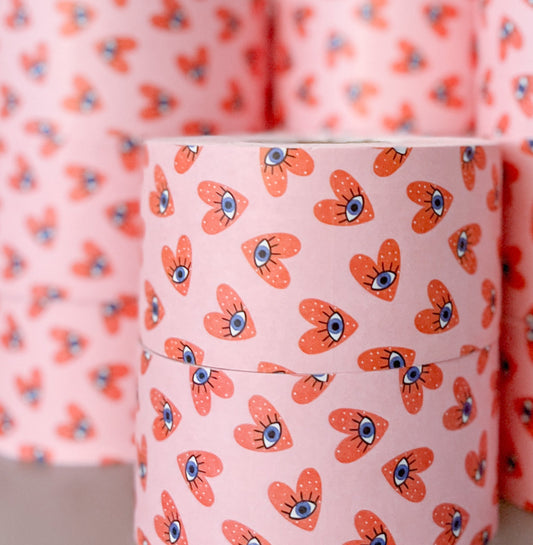 Valentines Day Heart Eye's Water Activated Packing Tape