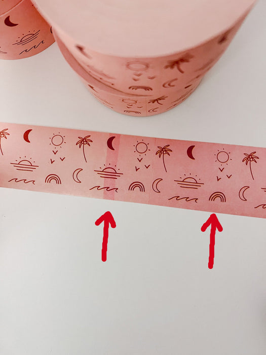 IMPERFECT PRINT - Summer Icons Water Activated Packing Tape