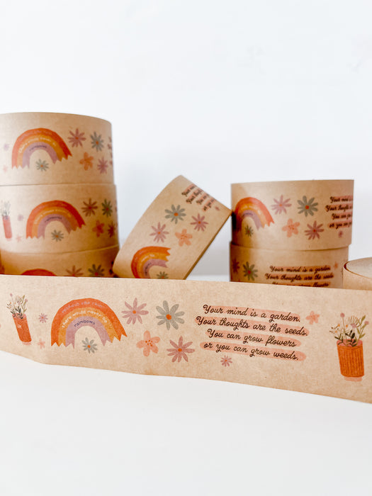 Rainbows Quote Kraft Paper Water Activated Tape