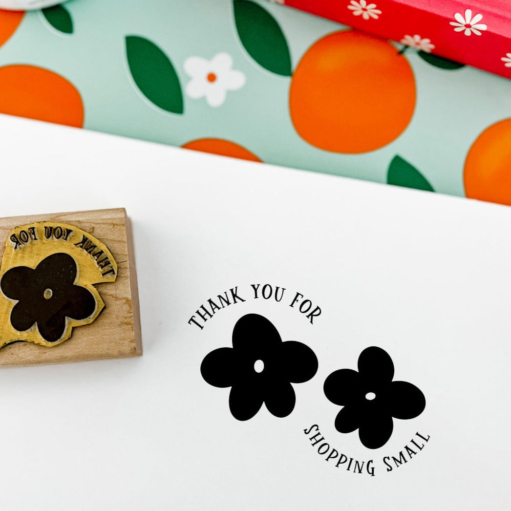 Thank You For Shopping Small Floral Stamp