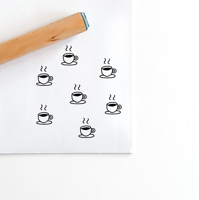 Mini Peg Rubber Stamp - Coffee Cup
