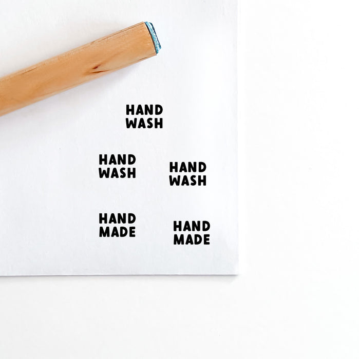 Mini Peg Rubber Stamp - Hand Wash