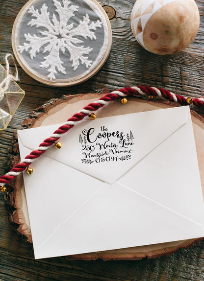 Return Address Stamp - Christmas Family