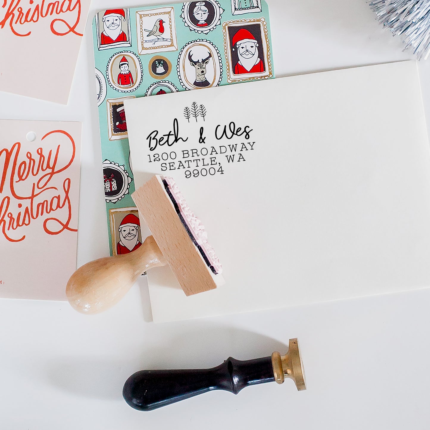 Return Address Stamp - Christmas